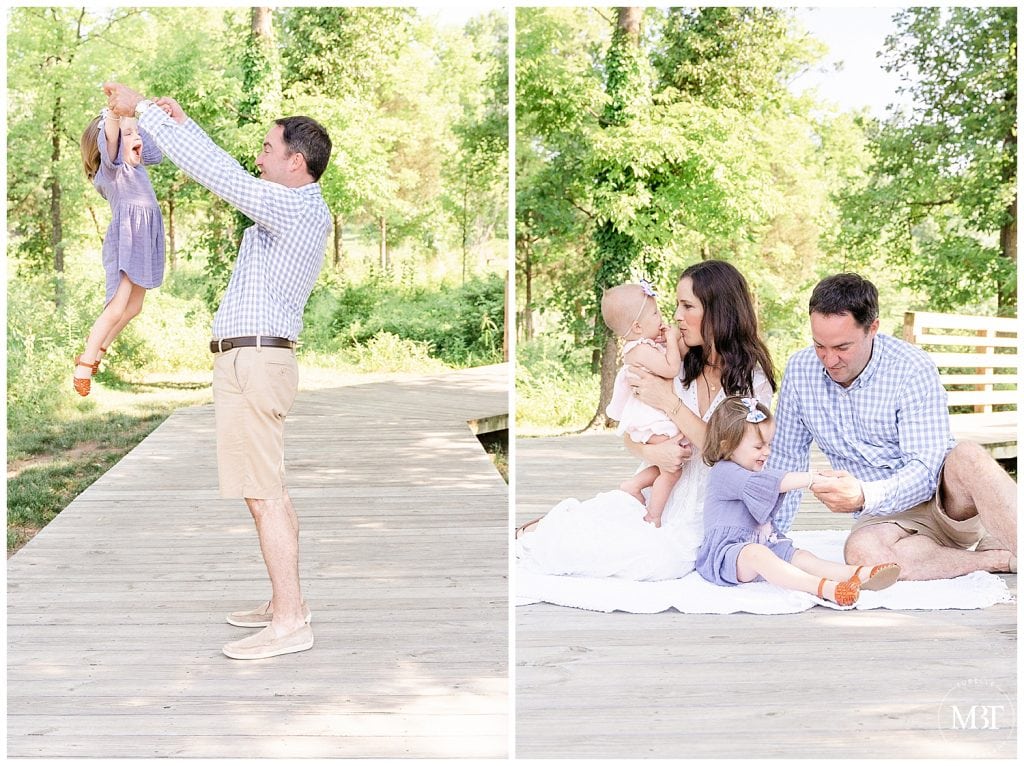 parents & kids playing during their family session at The Barn at One Loudoun in Ashburn, Virginia, taken by TuBelle Photography, a Northern Virginia family photographer