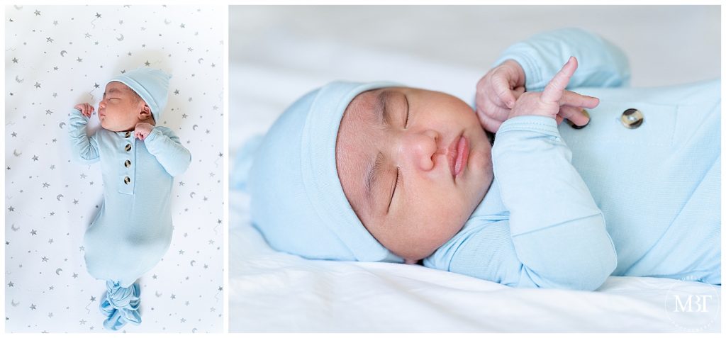 baby boy during a lifestyle newborn session taken in Gainesville, Virginia taken by TuBelle Photography an in home newborn photographer in Virginia