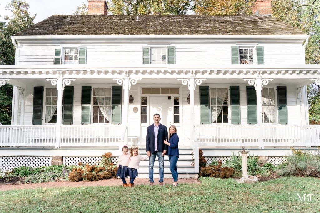 family portraits at Cherry Hill Farmhouse in Falls Church, Virginia, taken by TuBelle Photography, a Virginia family photographer