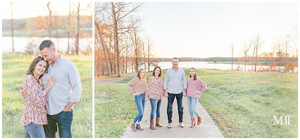 mom, dad, & daughters by the trail during family photography in Manassas, Virginia, taken by TuBelle Photography, a Prince William County family photographer