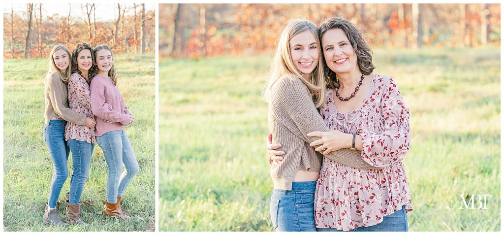 mom and daughters during their family photos in Manassas, Virginia, taken by TuBelle Photography, a Prince William County family photographer