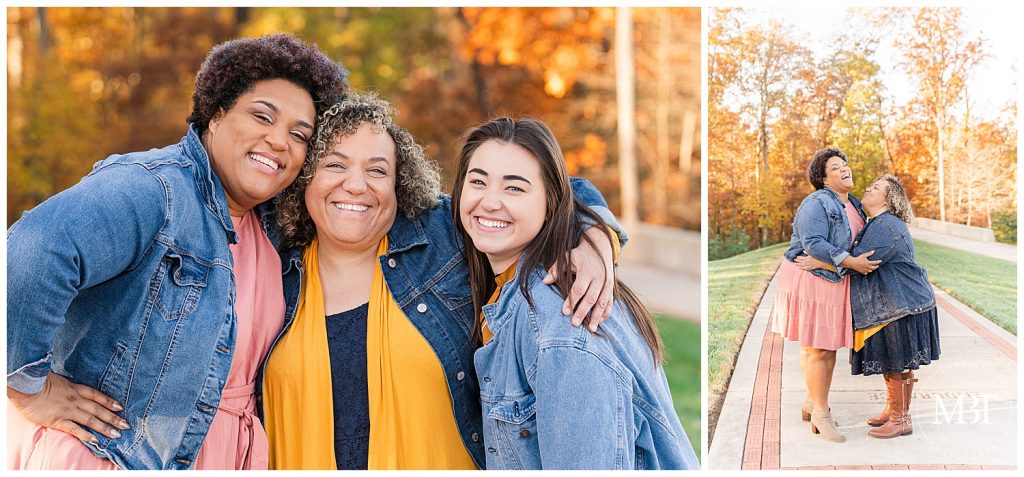 mom & her daughters during family pictures at Semper Fidelis Memorial Chapel, taken by TuBelle Photography, a Virginia family photographer