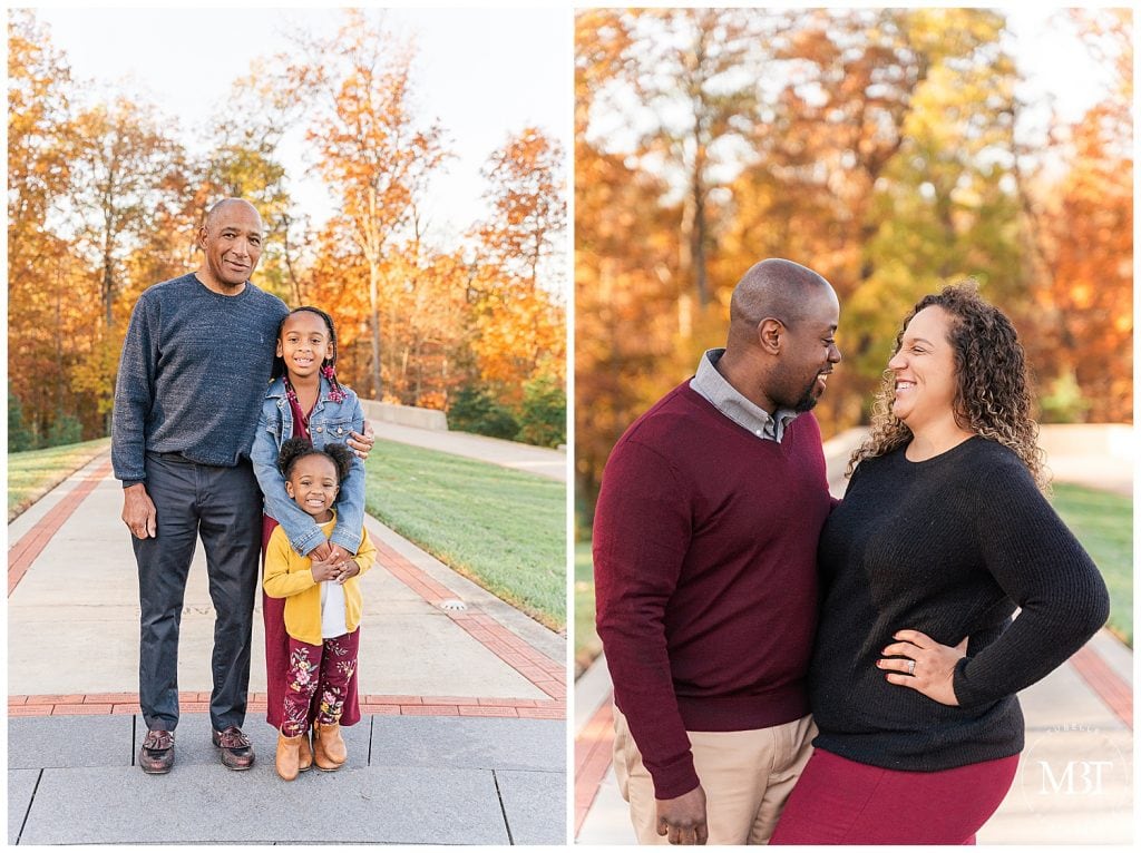 grandpa with grandkids, & mom & dad during family pictures in Triangle, Virginia, taken by TuBelle Photography, a Northern Virginia family photographer