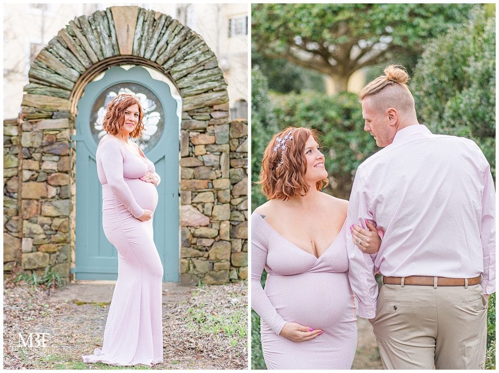 expecting couple during their maternity photoshoot taken at Airlie in Warrenton, Virginia by TuBelle Photography, a NoVa maternity photographer