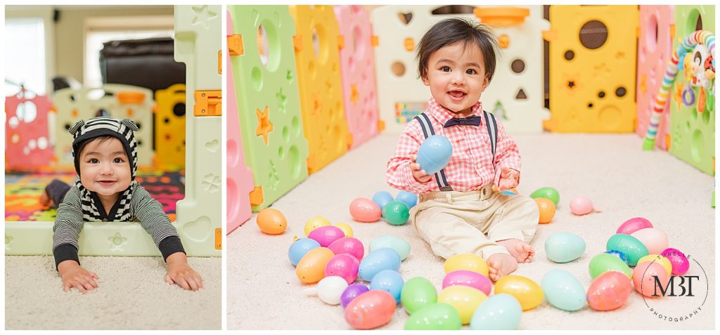 baby boy during Easter taken in McLean, Virginia by TuBelle Photography, a Northern Virginia milestone photographer