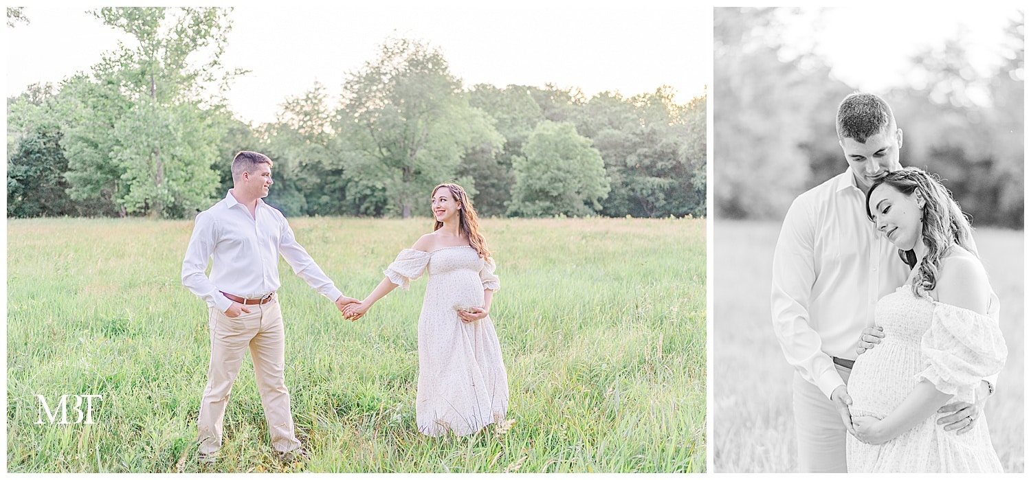 expecting couple excited about their first baby during their Manassas, Virginia maternity pictures, taken by TuBelle Photography, a Prince William County maternity photographer