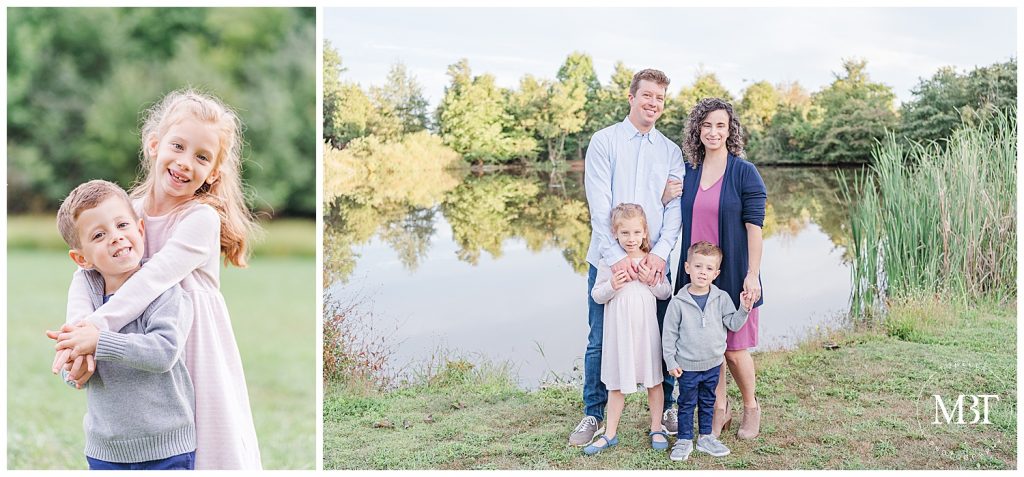 mom & dad with kids at Claude Moore Park in Sterling, Virginia, taken during their family pictures by TuBelle Photography, a DMV family photographer