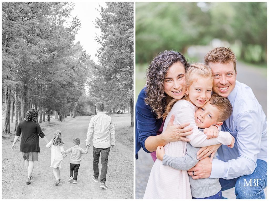 family of 4 having a blast at Claude Moore Park in Sterling, Virginia, taken during their family session by TuBelle Photography, a Loudoun County, Virginia family photographer