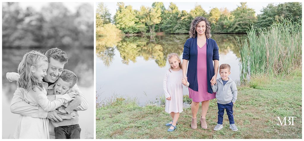 mom & dad with kids at Claude Moore Park in Sterling, Virginia, taken during their family session by TuBelle Photography, a NoVa family photographer