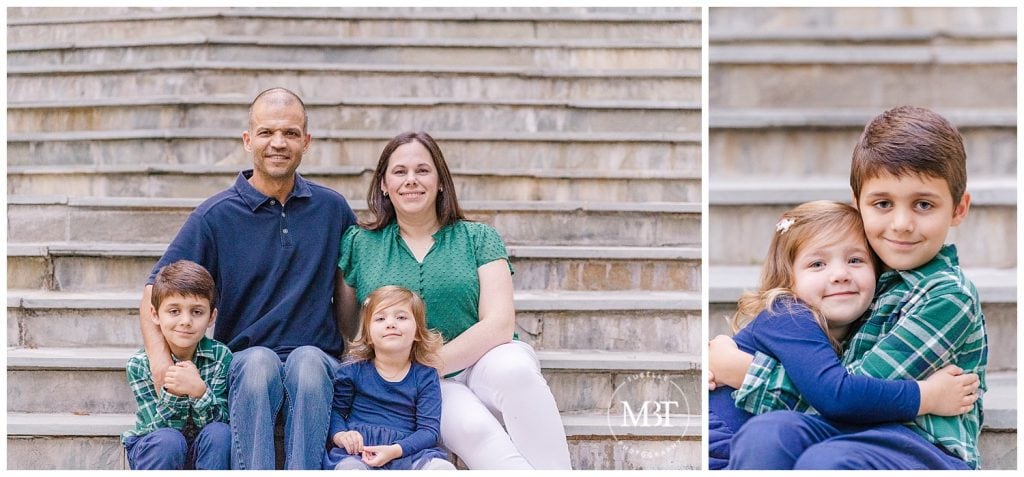 family of 4 during mini session in Warrenton, VA, taken by TuBelle Photography, a Northern Virginia family photographer