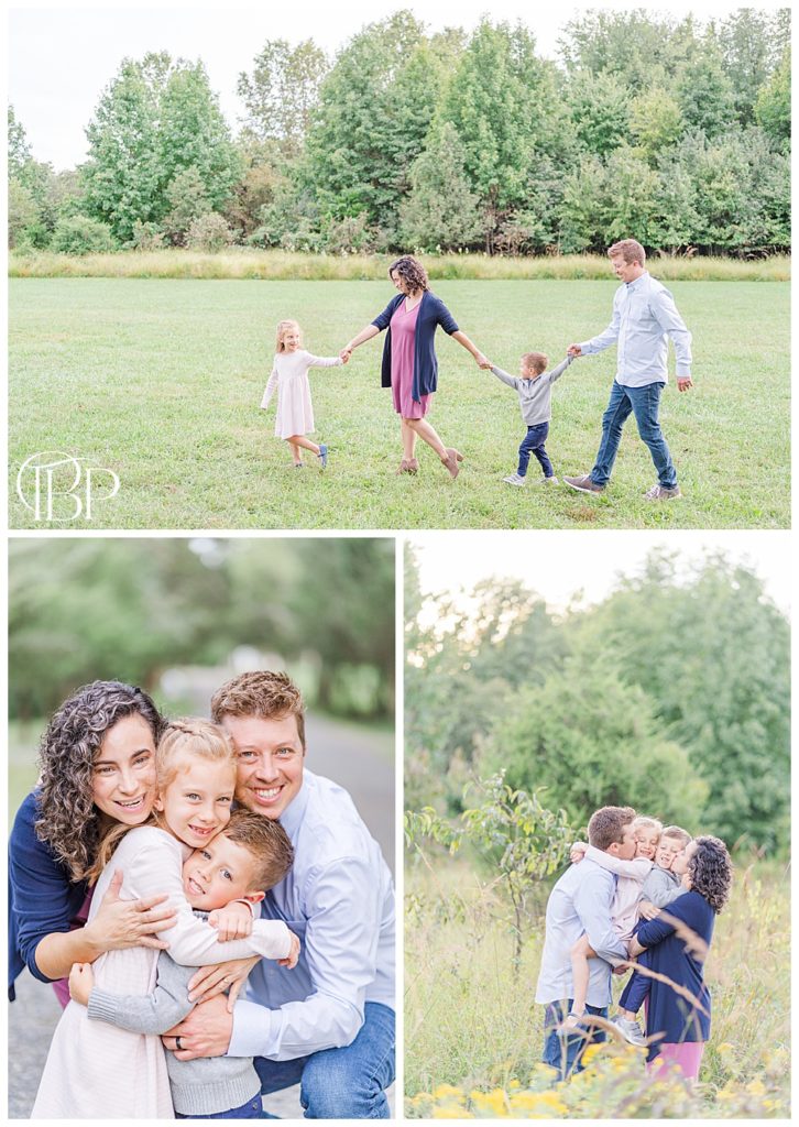 family of 4 having during their family photos in Sterling, VA, taken by TuBelle Photography, a Northern Virginia family photographer