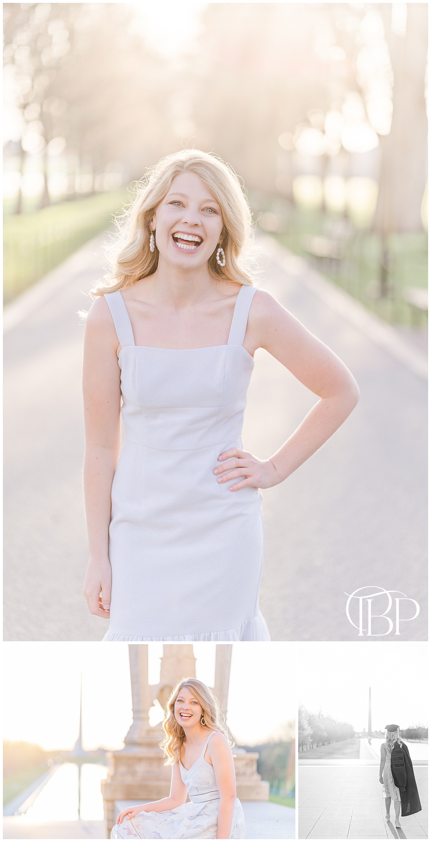 A senior girl smiling with a hand on her hip for her senior pictures in Washington, DC taken by TuBelle Photography, a DC Senior Photographer.
