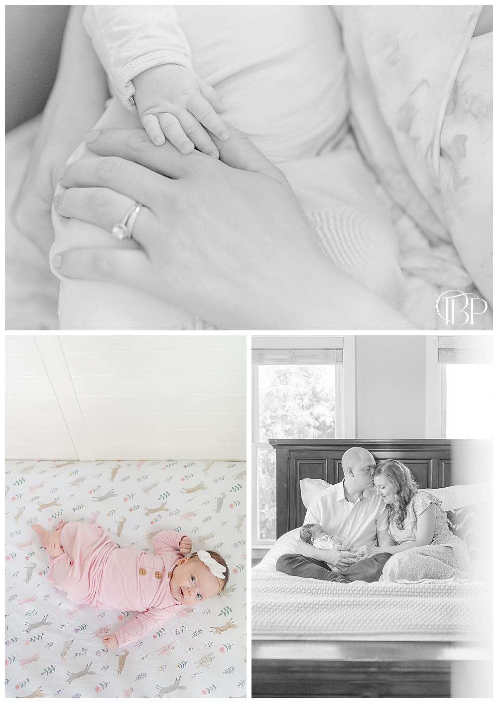 lifestyle newborn pictures in Centerville, Virginia for baby girl taken by TuBelle Photography.