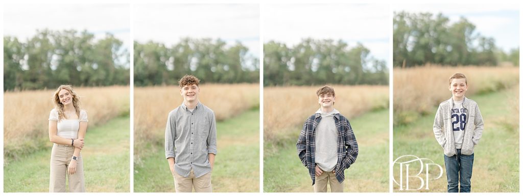 individual photo of teenager siblings during Prince William County, Virginia fall minis