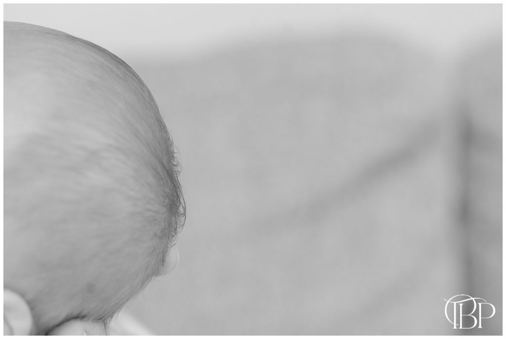 Baby hair taken during at home newborn pictures in Leesburg, Virginia