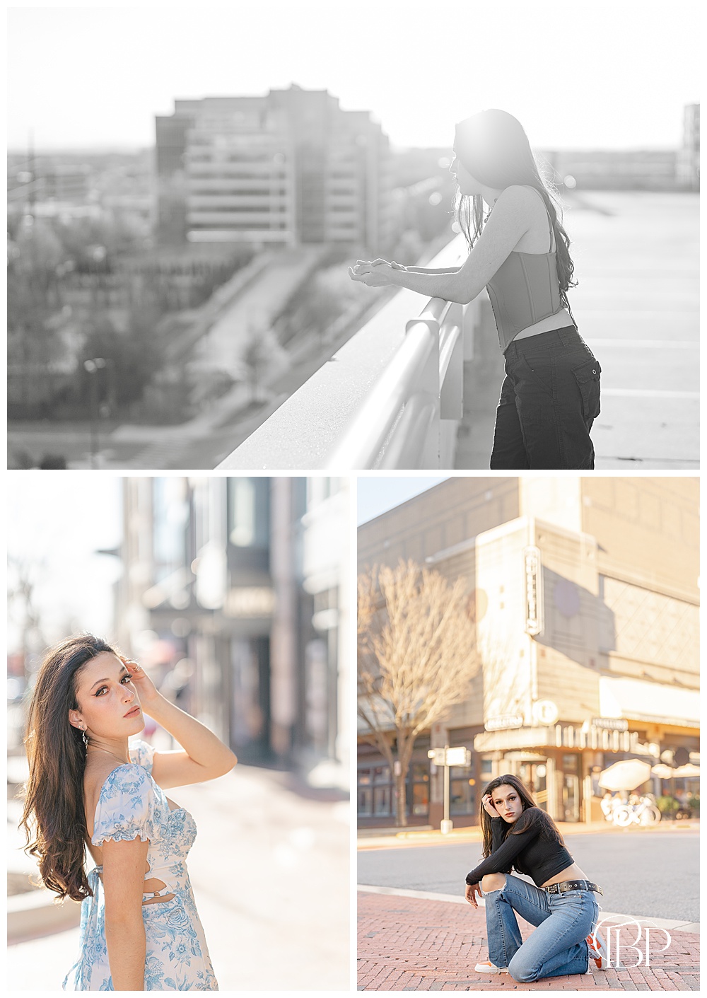 Edgy senior pictures in downtown Reston, VA