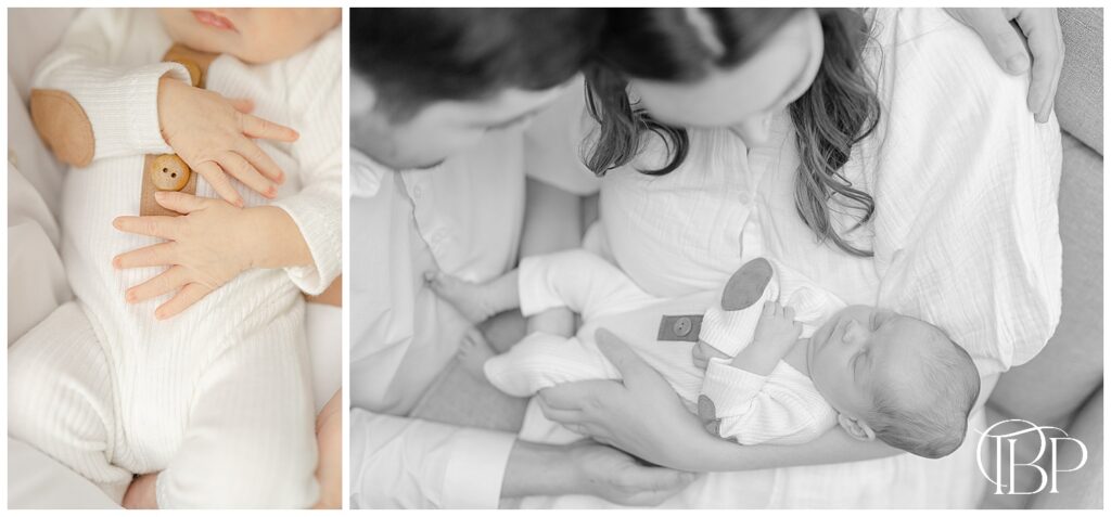 Baby hands during Marshall, Virginia lifestyle newborn photography