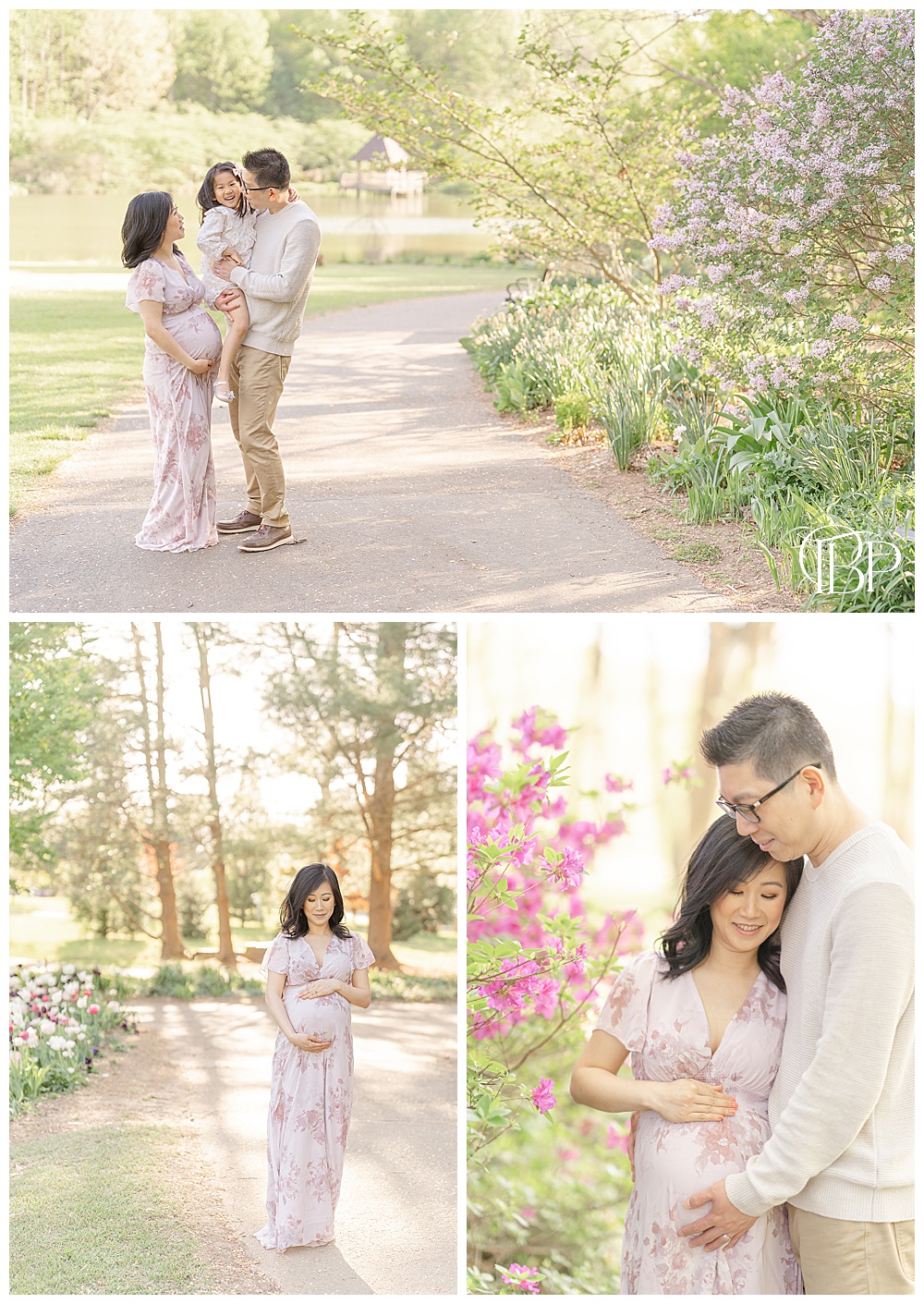 Fairfax County, VA maternity pictures at a botanical garden