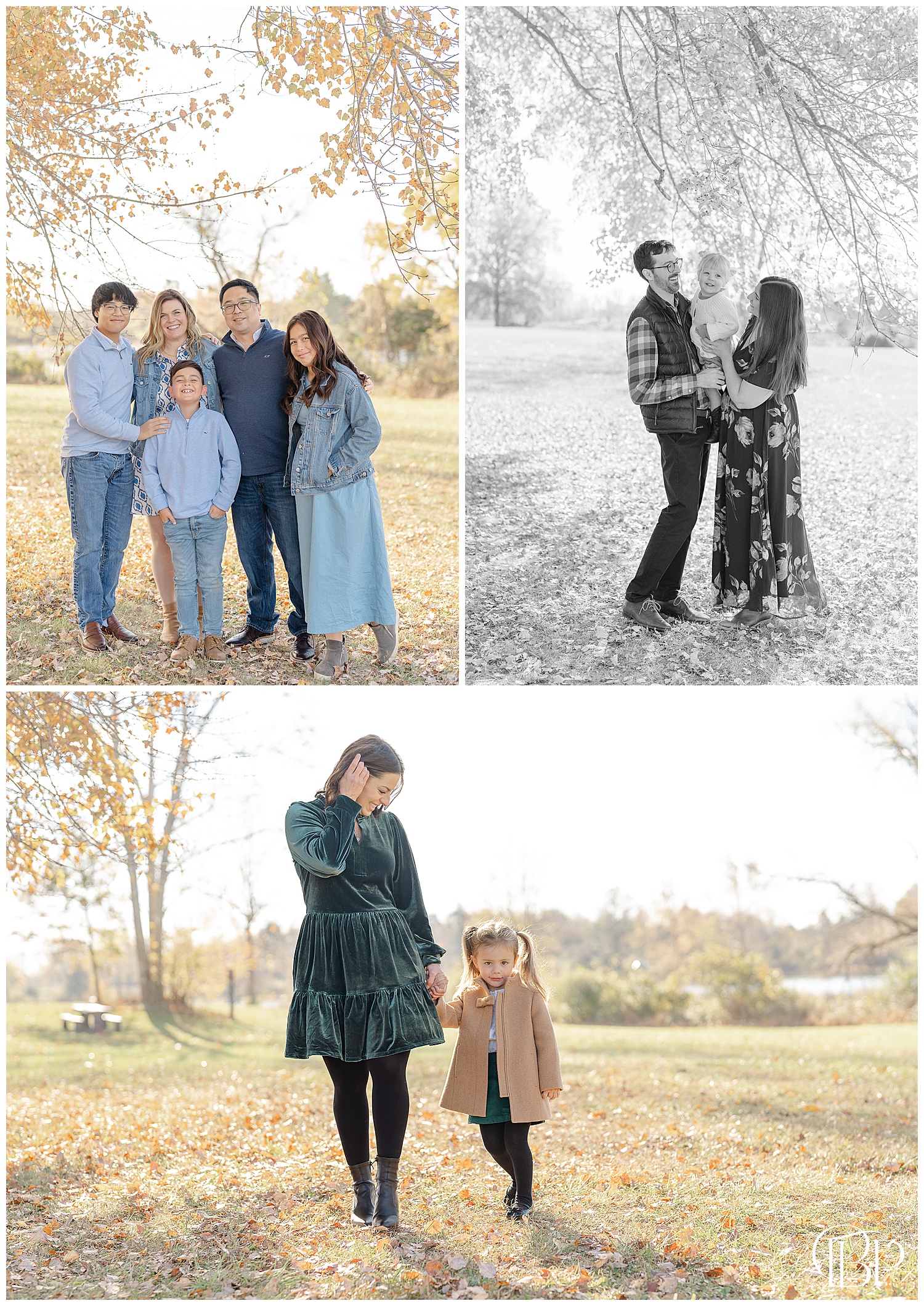 Families during fall mini session in Virginia