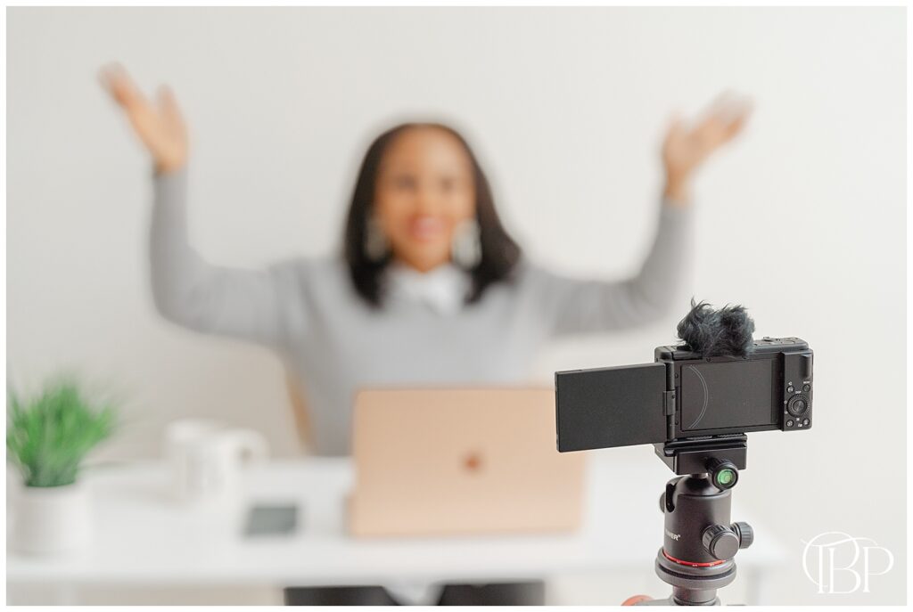 Filming camera taken during branding session in Sterling, Virginia