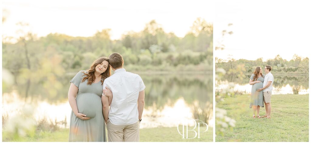 First time parents during Virginia lakeside spring mini session