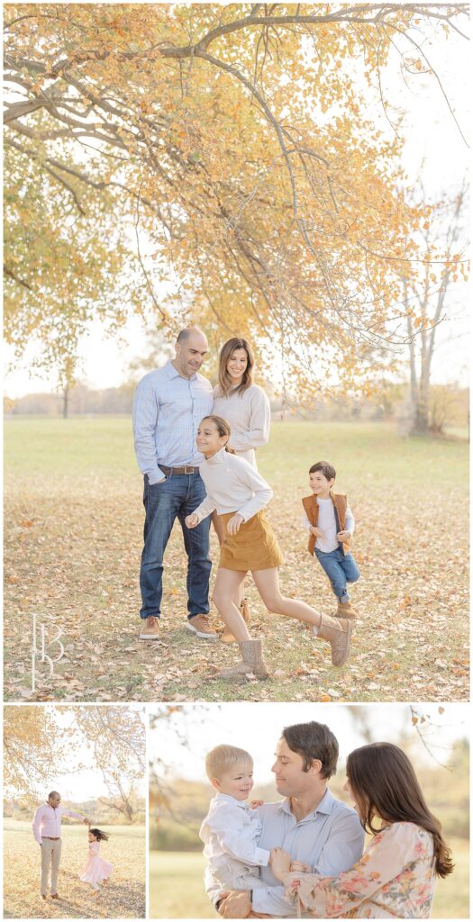 Families playing during morning fall minis