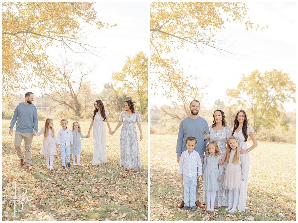 Family of 6 posing for photos in Virginia