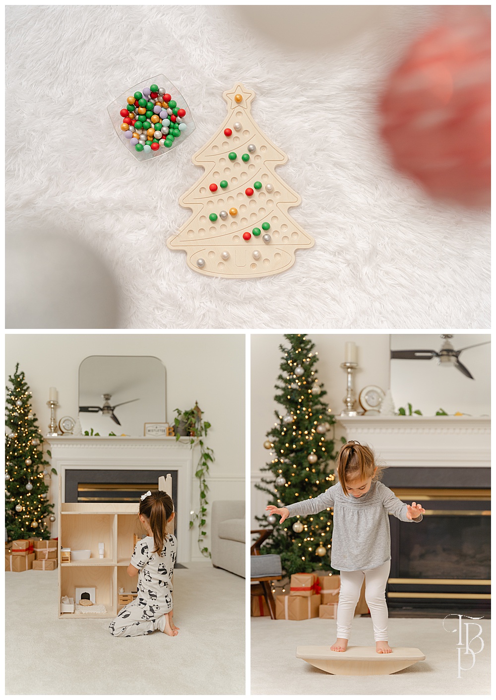 Christmas-themed product photoshoot for toys