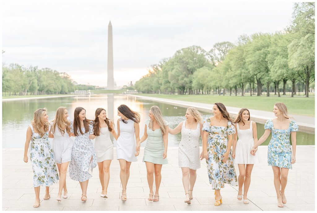 College friends walking