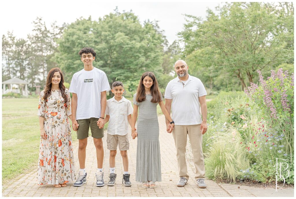 Family of 5 posing for photo