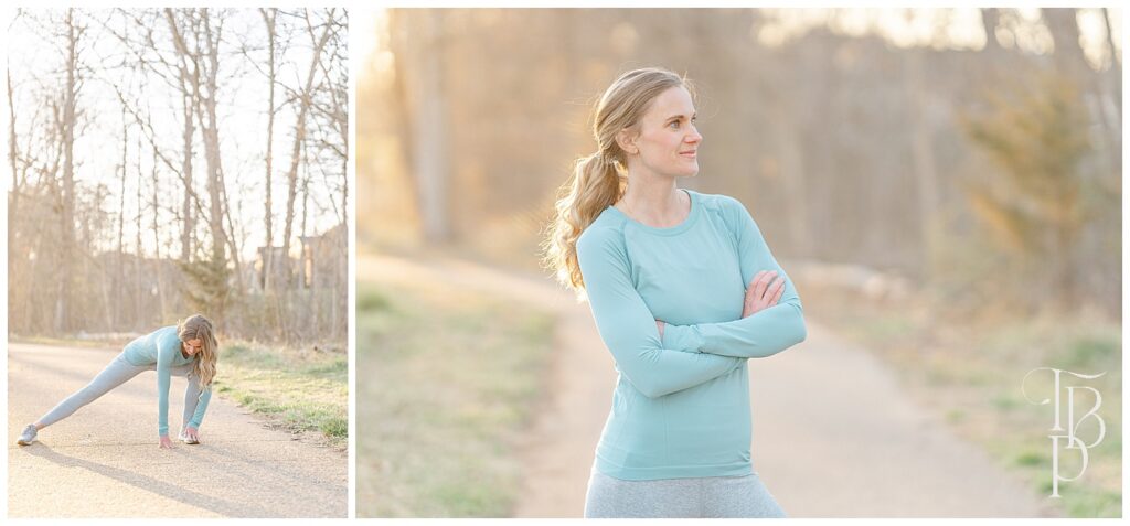 Woman exercising outdoors