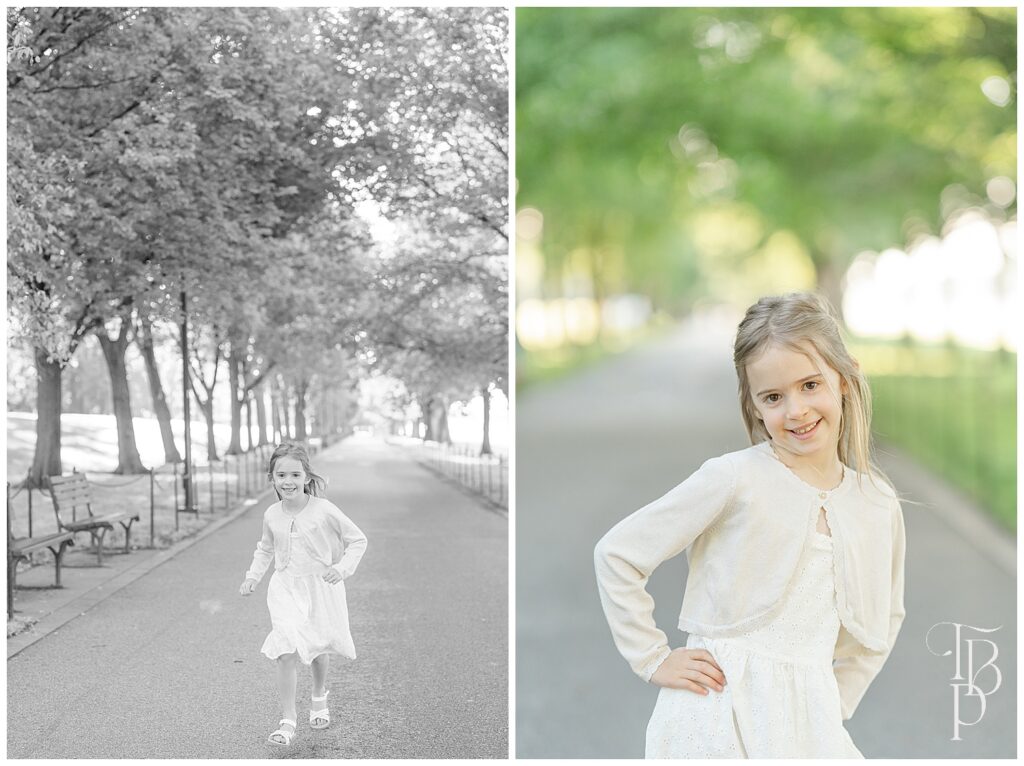 Big sister run during family photos