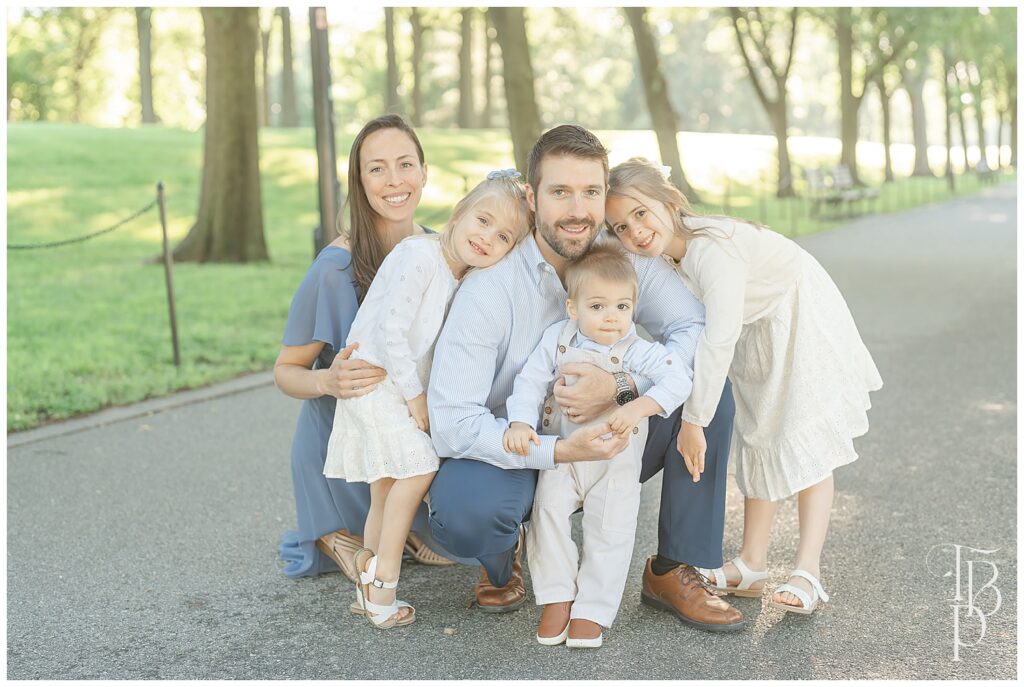 Family being so close together posing for photos