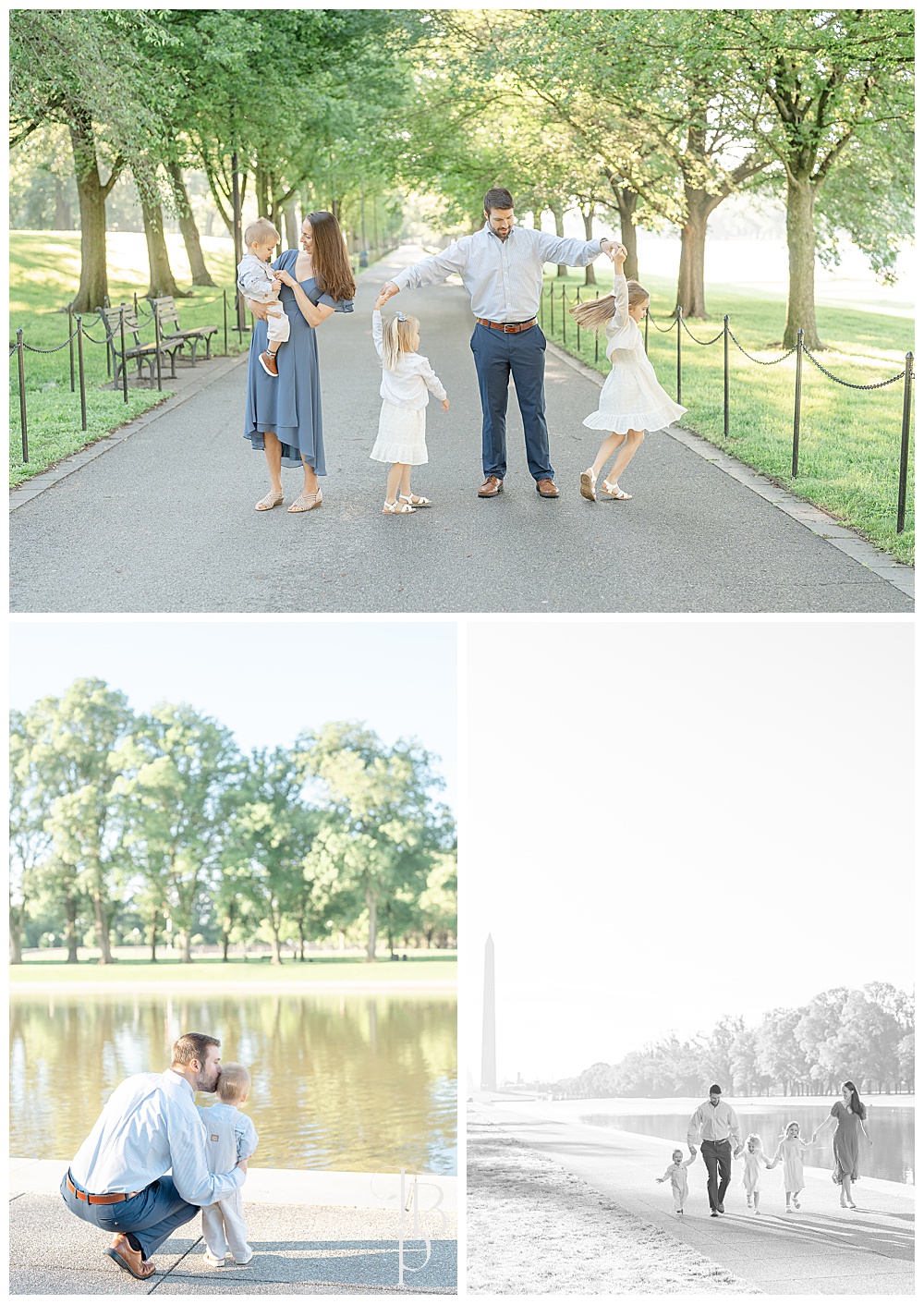 Morning family photos at Reflecting Pool