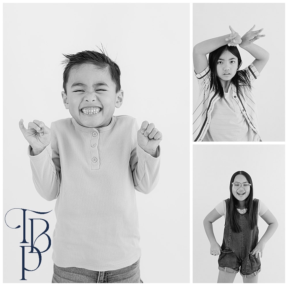 collage of Northern Virginia personality portraits of kids