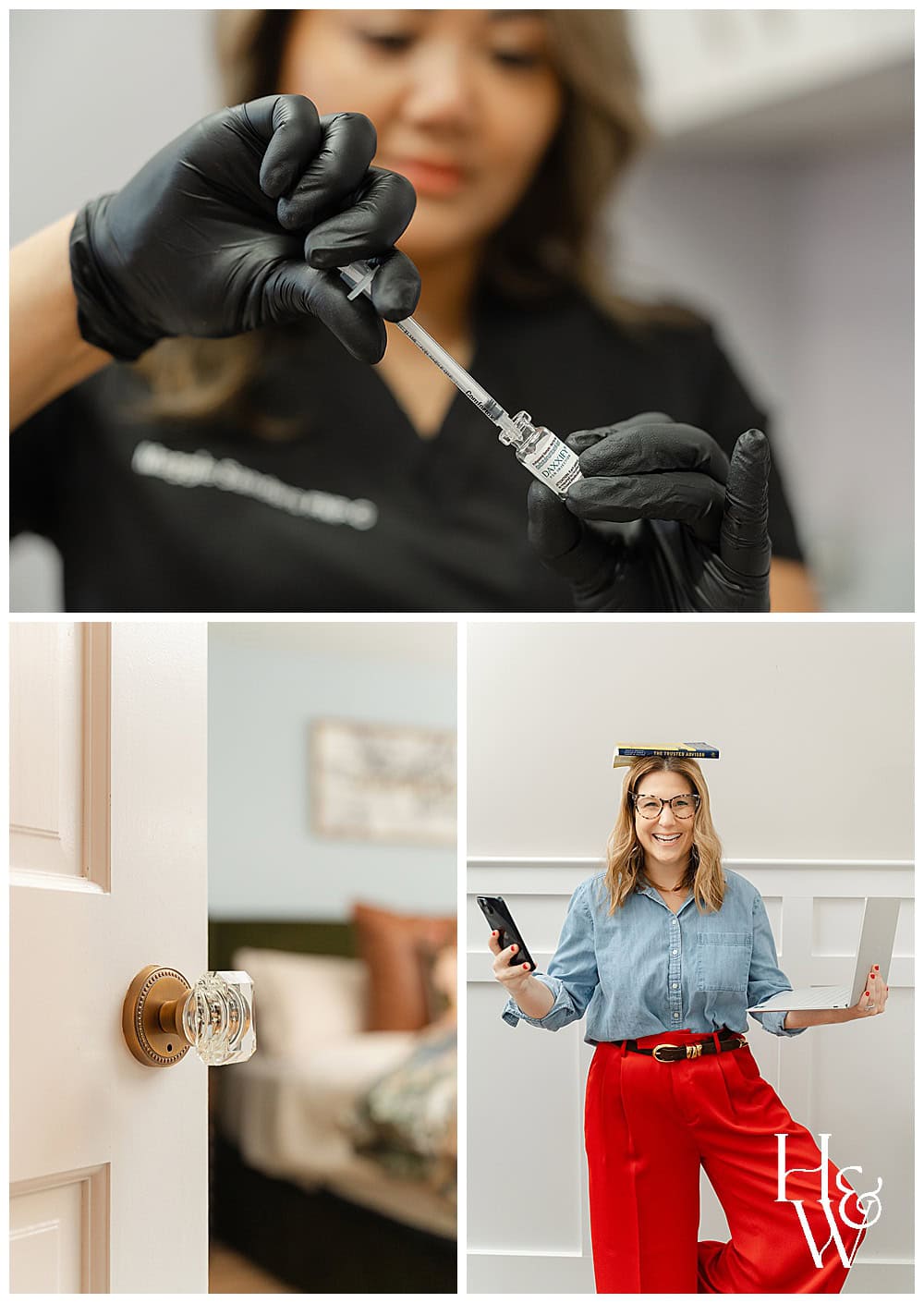 collage of brand photos