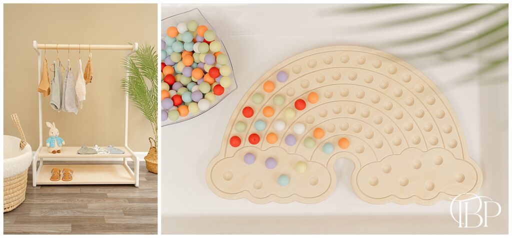 Montessori inspired clothing rack and activity board