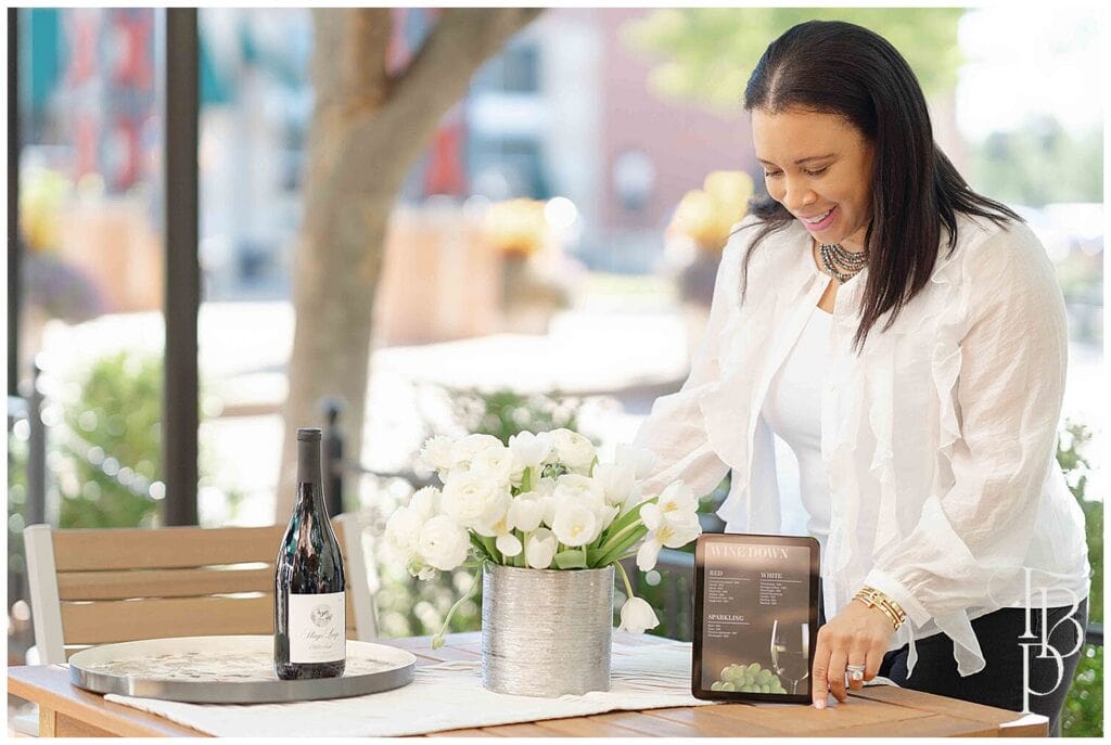 Behind the scenes of an events planner during brand photoshoot